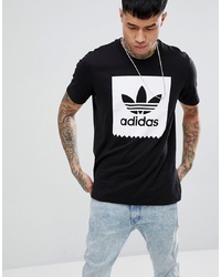 T-shirt girocollo stampata nera e bianca di Adidas Skateboarding