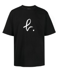 T-shirt girocollo stampata nera e bianca di agnès b.