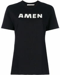 T-shirt girocollo stampata nera e bianca di Amen