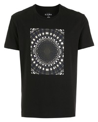 T-shirt girocollo stampata nera e bianca di Amir Slama