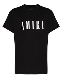 T-shirt girocollo stampata nera e bianca di Amiri