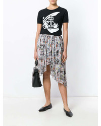 T-shirt girocollo stampata nera e bianca di Vivienne Westwood
