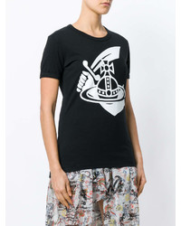 T-shirt girocollo stampata nera e bianca di Vivienne Westwood