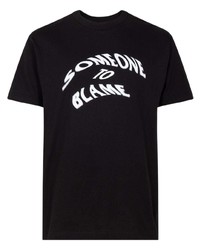 T-shirt girocollo stampata nera e bianca di Anti Social Social Club