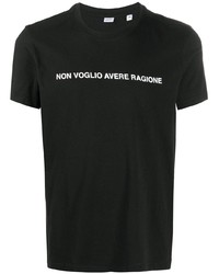 T-shirt girocollo stampata nera e bianca di Aspesi