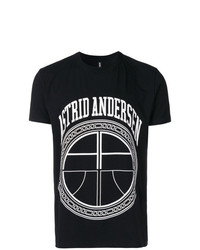 T-shirt girocollo stampata nera e bianca di Astrid Andersen