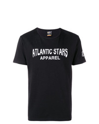 T-shirt girocollo stampata nera e bianca di atlantic stars