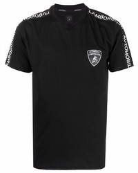 T-shirt girocollo stampata nera e bianca di Automobili Lamborghini
