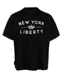 T-shirt girocollo stampata nera e bianca di AUTRY