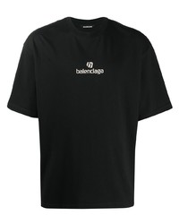 T-shirt girocollo stampata nera e bianca di Balenciaga