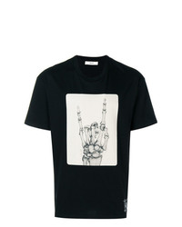 T-shirt girocollo stampata nera e bianca di Bally