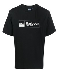 T-shirt girocollo stampata nera e bianca di Barbour