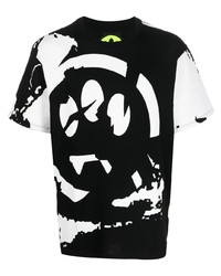 T-shirt girocollo stampata nera e bianca di BARROW