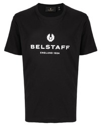 T-shirt girocollo stampata nera e bianca di Belstaff