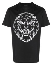 T-shirt girocollo stampata nera e bianca di Billionaire