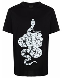 T-shirt girocollo stampata nera e bianca di Billionaire