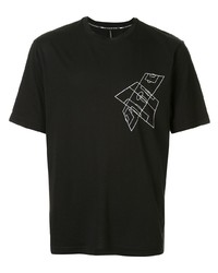 T-shirt girocollo stampata nera e bianca di Blackbarrett