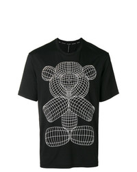 T-shirt girocollo stampata nera e bianca di Blackbarrett