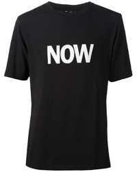 T-shirt girocollo stampata nera e bianca di BLK DNM