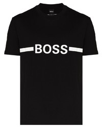T-shirt girocollo stampata nera e bianca di BOSS