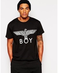 T-shirt girocollo stampata nera e bianca di Boy London