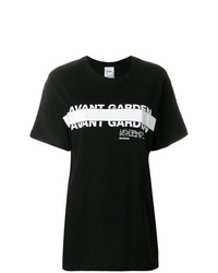 T-shirt girocollo stampata nera e bianca di Brognano