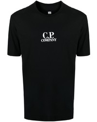 T-shirt girocollo stampata nera e bianca di C.P. Company