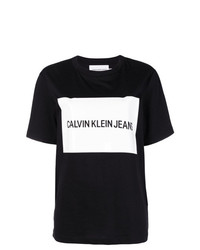 T-shirt girocollo stampata nera e bianca di Calvin Klein Jeans Est. 1978