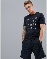 T-shirt girocollo stampata nera e bianca di Calvin Klein Performance