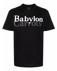T-shirt girocollo stampata nera e bianca di Carrots