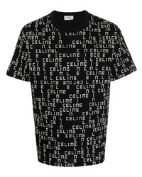 T-shirt girocollo stampata nera e bianca di Celine Eyewear