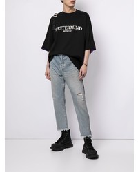 T-shirt girocollo stampata nera e bianca di Mastermind World