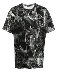 T-shirt girocollo stampata nera e bianca di Comme Des Garcons Homme Plus