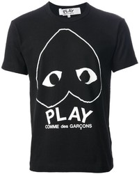 T-shirt girocollo stampata nera e bianca di Comme des Garcons