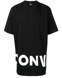 T-shirt girocollo stampata nera e bianca di Converse