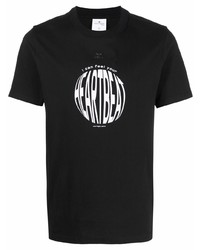 T-shirt girocollo stampata nera e bianca di Courrèges