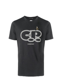 T-shirt girocollo stampata nera e bianca di CP Company