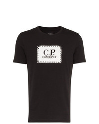 T-shirt girocollo stampata nera e bianca di CP Company
