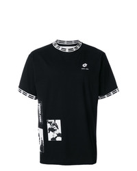 T-shirt girocollo stampata nera e bianca di Damir Doma