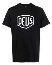 T-shirt girocollo stampata nera e bianca di Deus Ex Machina