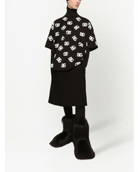T-shirt girocollo stampata nera e bianca di Dolce & Gabbana
