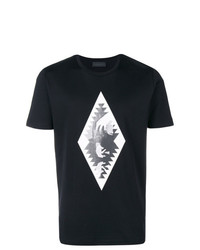 T-shirt girocollo stampata nera e bianca di Diesel Black Gold