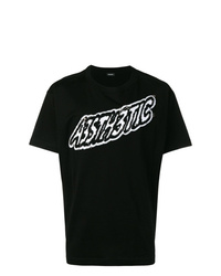 T-shirt girocollo stampata nera e bianca di Diesel