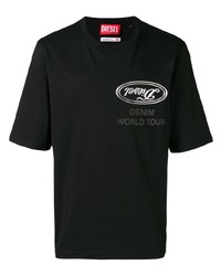 T-shirt girocollo stampata nera e bianca di Diesel Red Tag