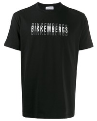 T-shirt girocollo stampata nera e bianca di Dirk Bikkembergs