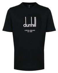 T-shirt girocollo stampata nera e bianca di Dunhill