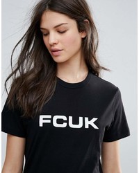 T-shirt girocollo stampata nera e bianca di French Connection