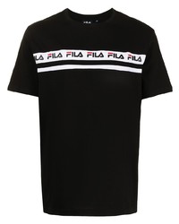 T-shirt girocollo stampata nera e bianca di Fila