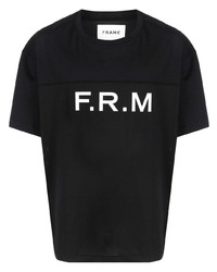 T-shirt girocollo stampata nera e bianca di Frame