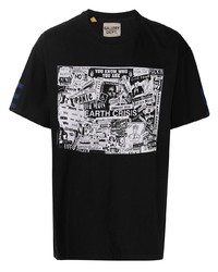T-shirt girocollo stampata nera e bianca di GALLERY DEPT.